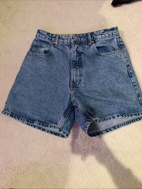 Zara High-Waist Denim Shorts - Blue